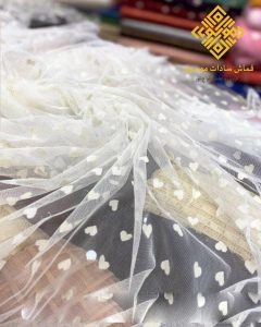 تور قلبی مخملی سفید