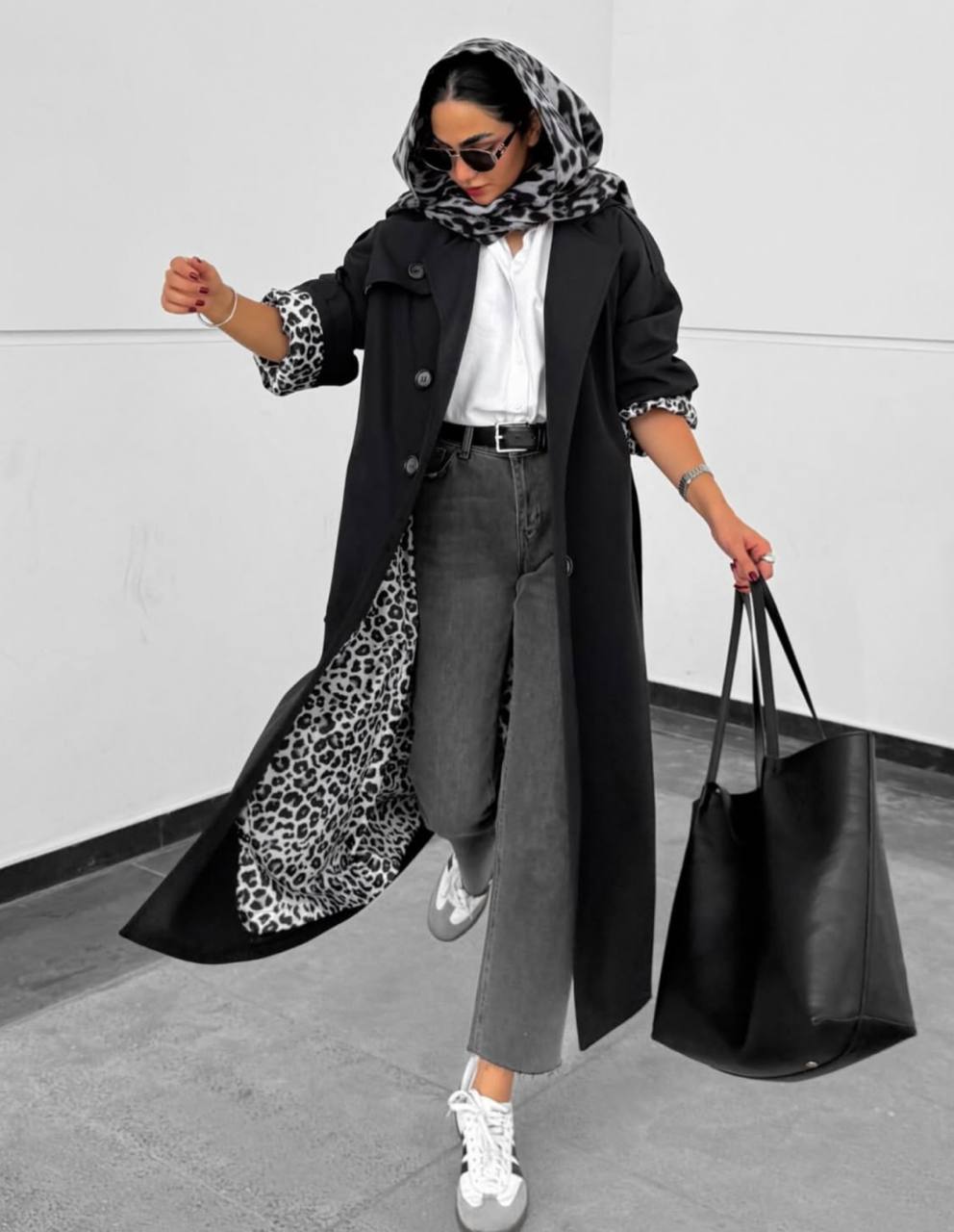 آستر سارج طرحدار پالتویی-در کت